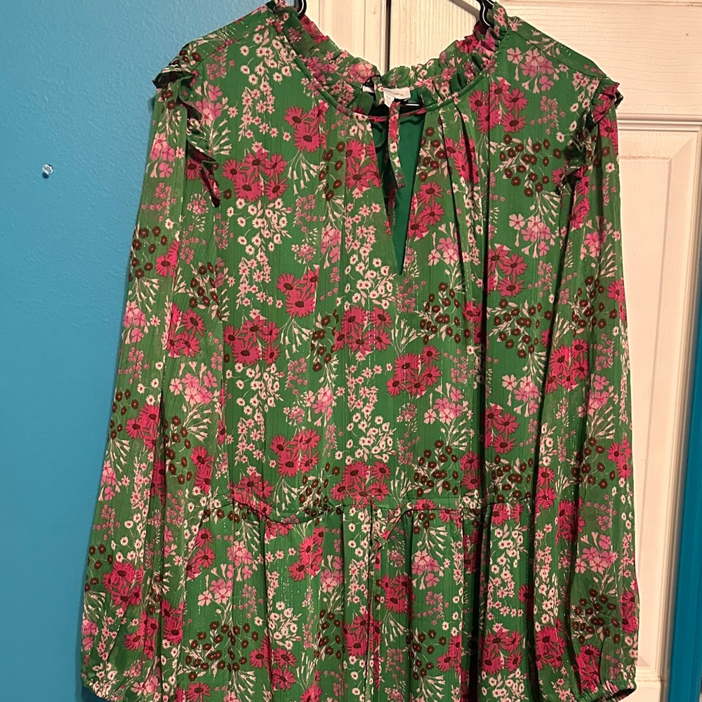 NWT Sugarlips Green and Pink Floral Dress. Size 3X